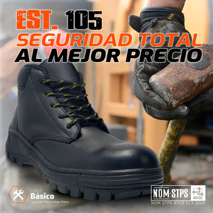 Bota de Seguridad Est. 105 Suela Hule Casco Poliamida